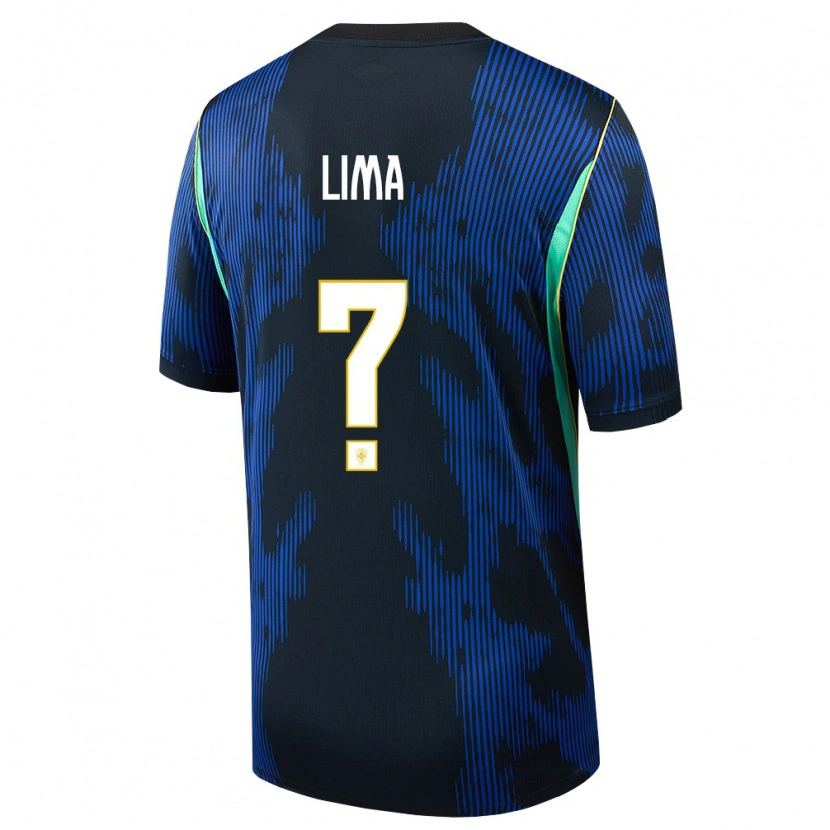 Danxen Niño Camiseta Brasil Kauan Lima #0 Azul Amarillo Marino 2ª Equipación 26-28 La Camisa México
