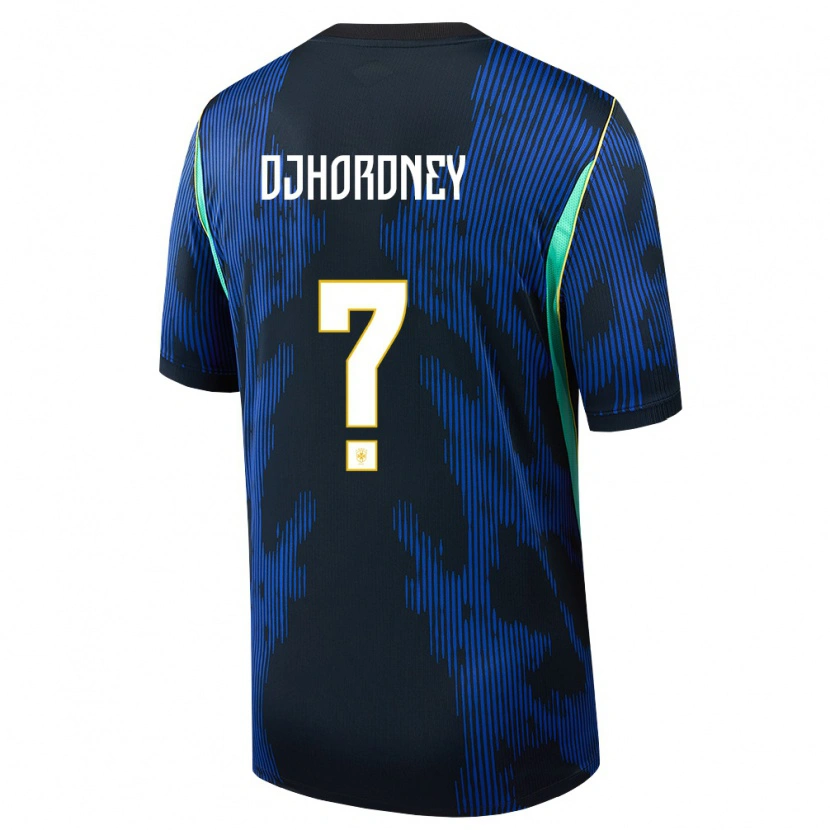 Danxen Niño Camiseta Brasil Djhordney #0 Azul Amarillo Marino 2ª Equipación 26-28 La Camisa México