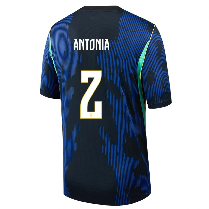 Danxen Niño Camiseta Brasil Antonia #2 Azul Amarillo Marino 2ª Equipación 26-28 La Camisa México