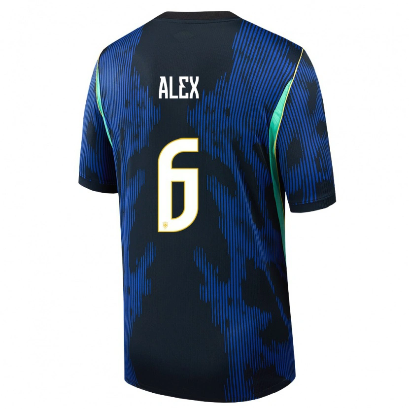 Danxen Niño Camiseta Brasil Alex #6 Azul Amarillo Marino 2ª Equipación 26-28 La Camisa México