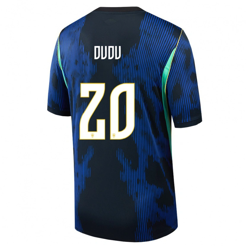 Danxen Niño Camiseta Brasil Dudu #20 Azul Amarillo Marino 2ª Equipación 26-28 La Camisa México