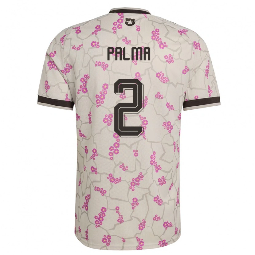 Danxen Niño Camiseta Chile León Palma #2 Blanco Púrpura 2ª Equipación 26-28 La Camisa México