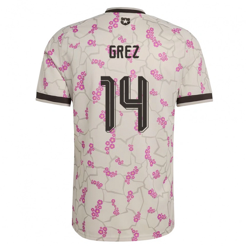 Danxen Niño Camiseta Chile Javiera Grez #14 Blanco Púrpura 2ª Equipación 26-28 La Camisa México