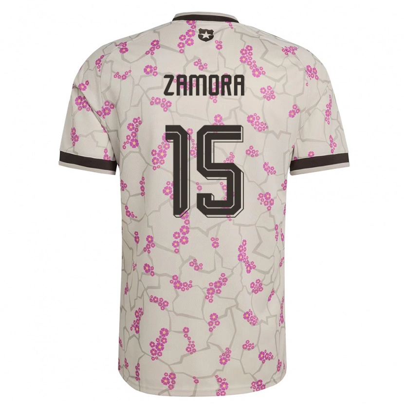 Danxen Niño Camiseta Chile Daniela Zamora #15 Blanco Púrpura 2ª Equipación 26-28 La Camisa México