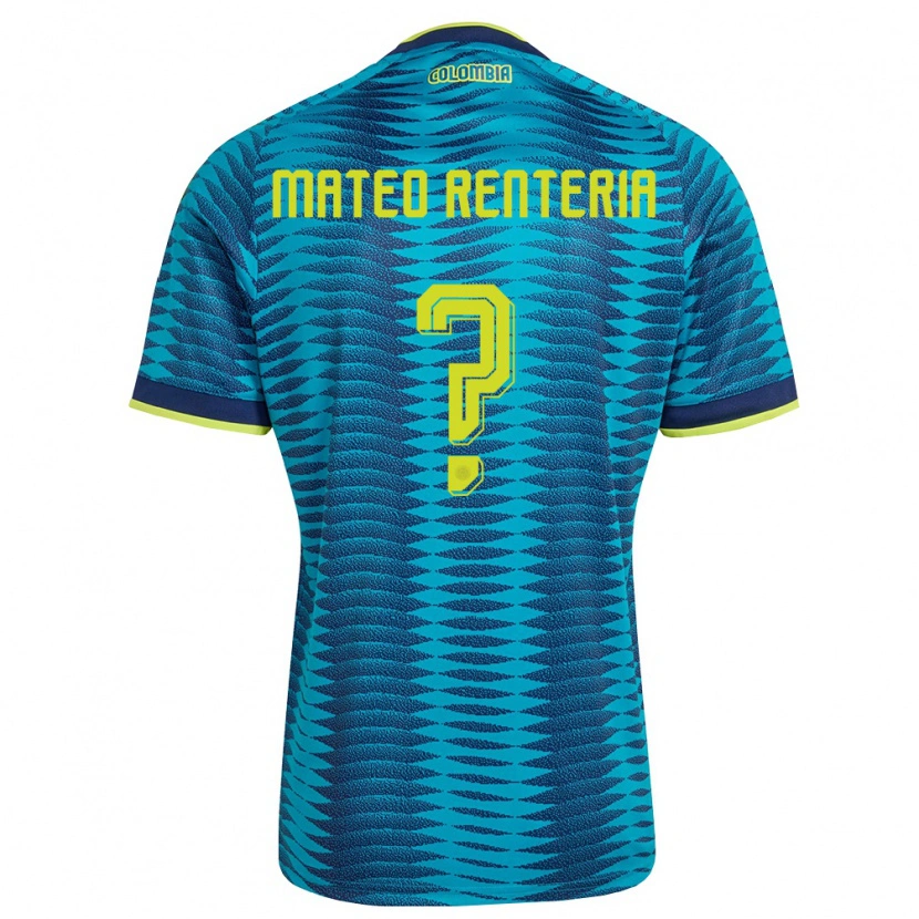 Danxen Niño Camiseta Colombia Luis Mateo Renteria #0 Azul Amarillo Marino 2ª Equipación 26-28 La Camisa México