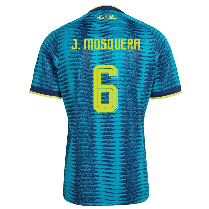 Danxen Niño Camiseta Colombia Juan Mosquera #6 Azul Amarillo Marino 2ª Equipación 26-28 La Camisa México