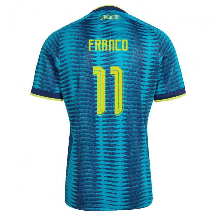 Danxen Niño Camiseta Colombia Anyelo Franco #11 Azul Amarillo Marino 2ª Equipación 26-28 La Camisa México