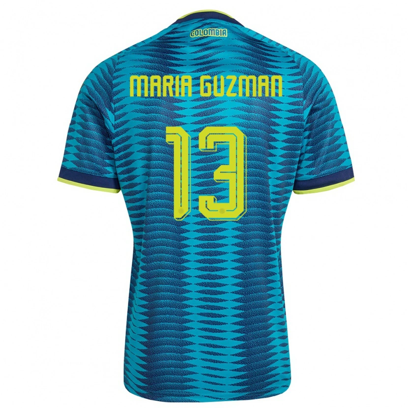 Danxen Niño Camiseta Colombia Ana María Guzmán #13 Azul Amarillo Marino 2ª Equipación 26-28 La Camisa México