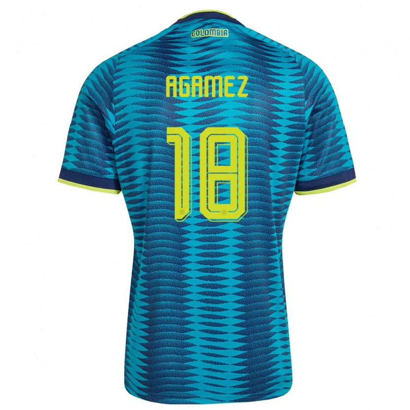 Danxen Niño Camiseta Colombia Miguel Agamez #18 Azul Amarillo Marino 2ª Equipación 26-28 La Camisa México