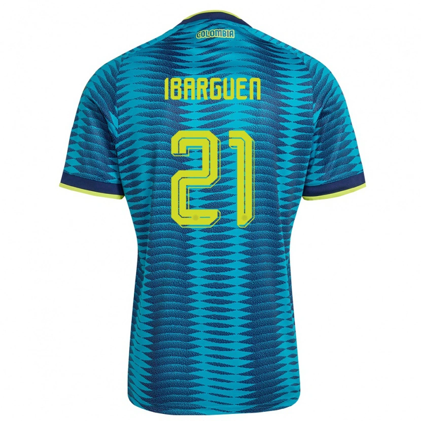Danxen Niño Camiseta Colombia Kelly Ibargüen #21 Azul Amarillo Marino 2ª Equipación 26-28 La Camisa México