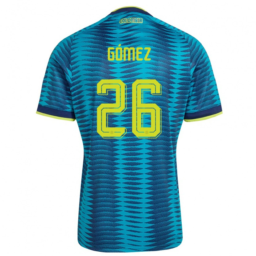 Danxen Niño Camiseta Colombia Andrés Gómez #26 Azul Amarillo Marino 2ª Equipación 26-28 La Camisa México