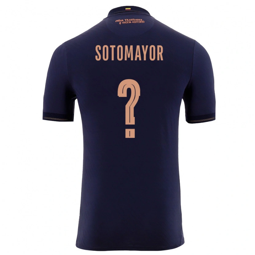Danxen Niño Camiseta Ecuador Nicolás Sotomayor #0 Marino Oro 2ª Equipación 26-28 La Camisa México