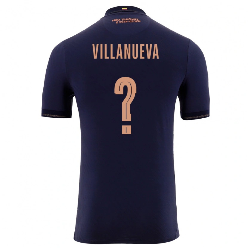 Danxen Niño Camiseta Ecuador Mateo Villanueva #0 Marino Oro 2ª Equipación 26-28 La Camisa México