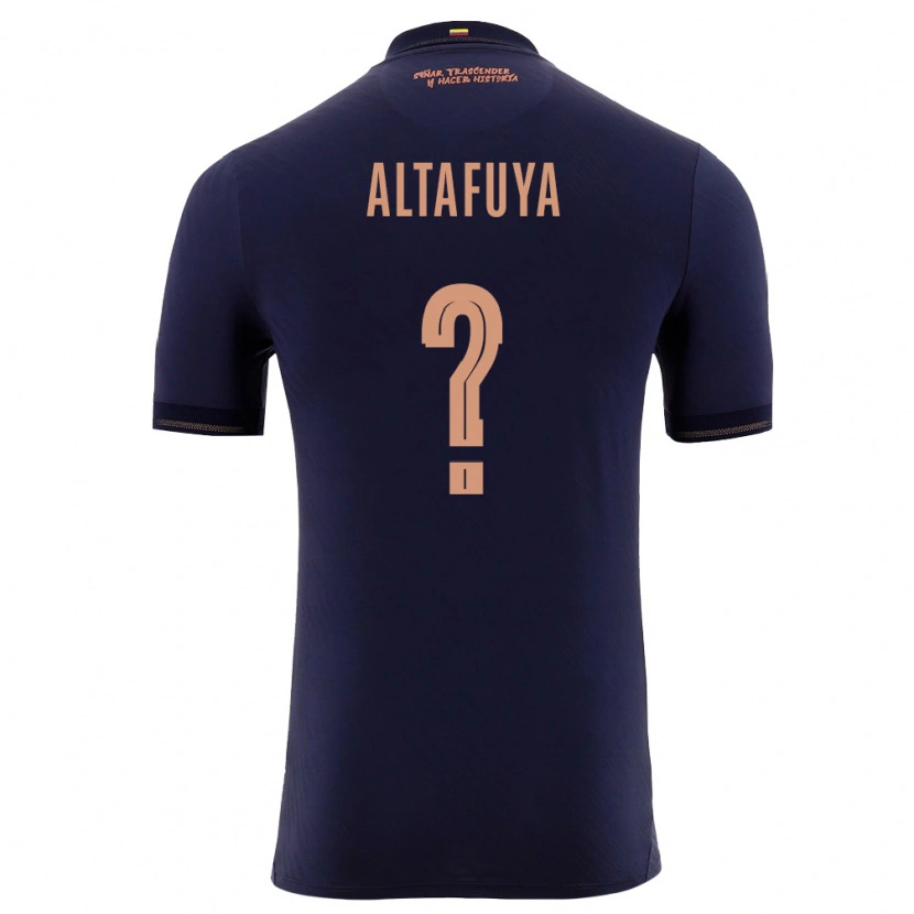 Danxen Niño Camiseta Ecuador Geremi Altafuya #0 Marino Oro 2ª Equipación 26-28 La Camisa México