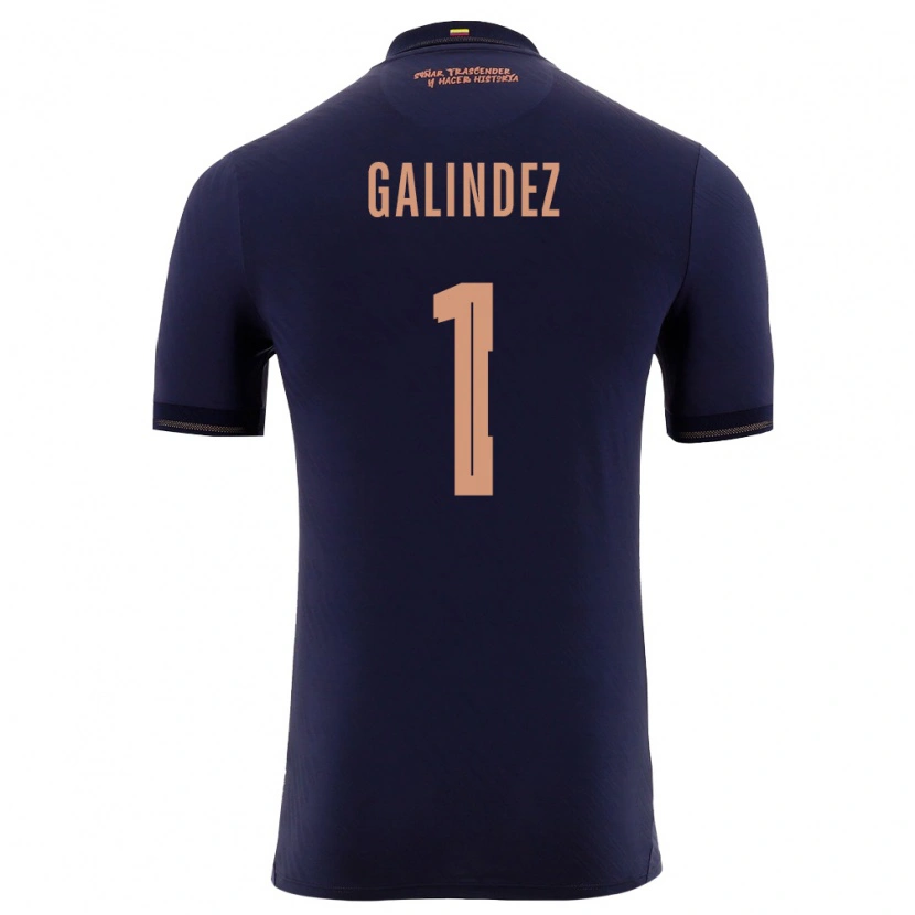 Danxen Niño Camiseta Ecuador Hernán Galíndez #1 Marino Oro 2ª Equipación 26-28 La Camisa México