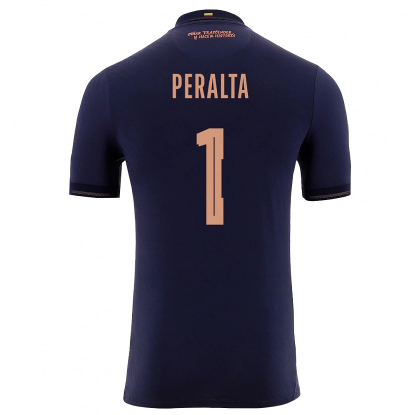Danxen Niño Camiseta Ecuador Miguel Peralta #1 Marino Oro 2ª Equipación 26-28 La Camisa México