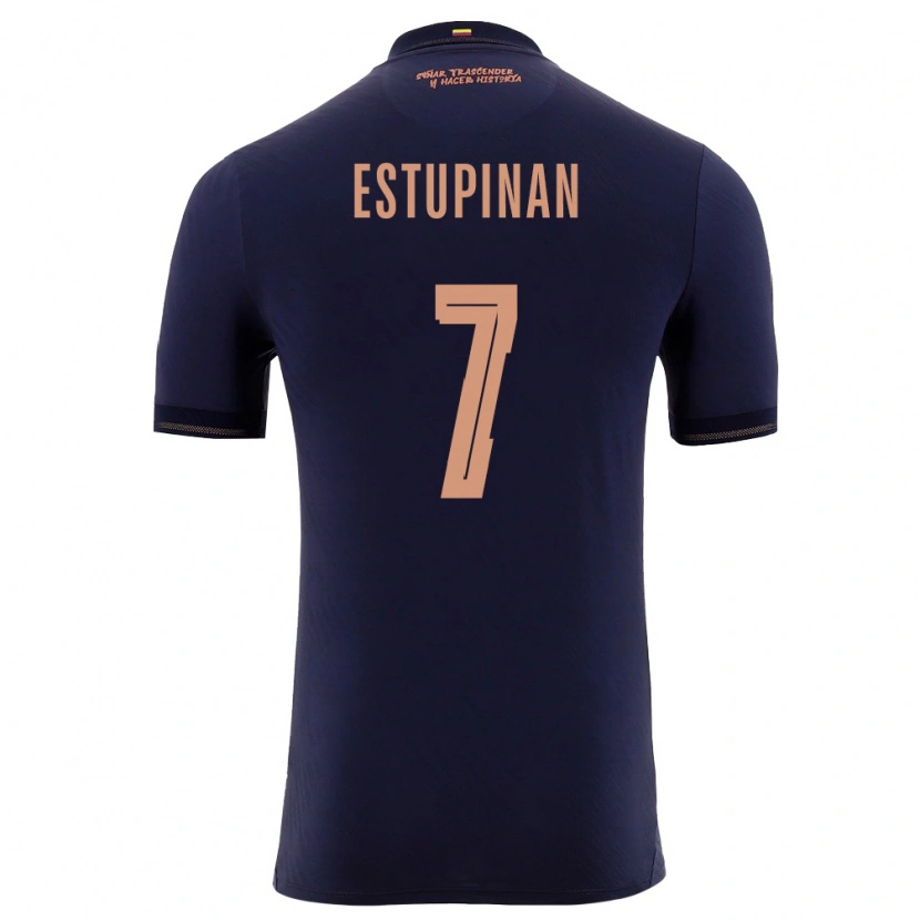 Danxen Niño Camiseta Ecuador Pervis Estupiñán #7 Marino Oro 2ª Equipación 26-28 La Camisa México