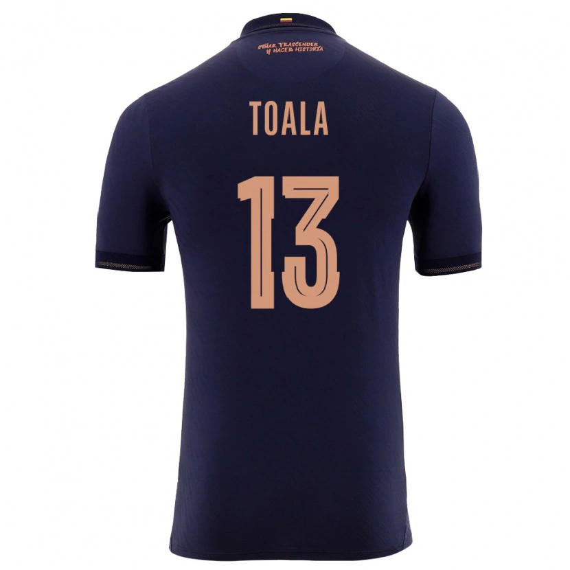 Danxen Niño Camiseta Ecuador Ezequiel Toala #13 Marino Oro 2ª Equipación 26-28 La Camisa México