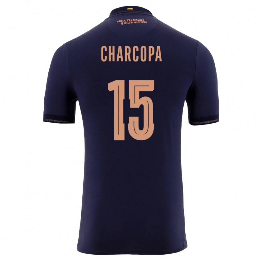 Danxen Niño Camiseta Ecuador Nicole Charcopa #15 Marino Oro 2ª Equipación 26-28 La Camisa México