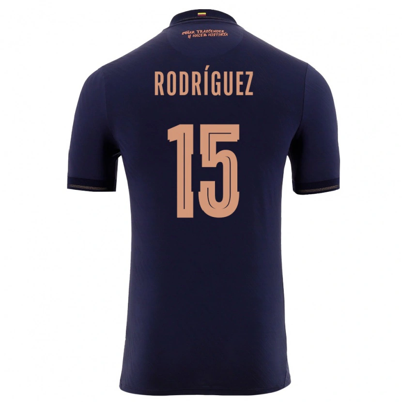 Danxen Niño Camiseta Ecuador Juan Rodríguez #15 Marino Oro 2ª Equipación 26-28 La Camisa México