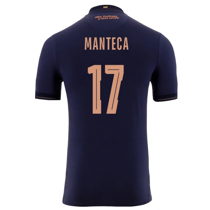 Danxen Niño Camiseta Ecuador Demcy Manteca #17 Marino Oro 2ª Equipación 26-28 La Camisa México
