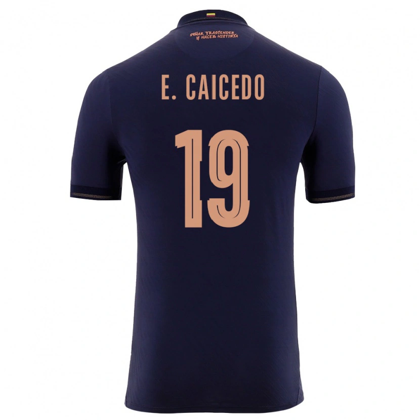 Danxen Niño Camiseta Ecuador Elian Caicedo #19 Marino Oro 2ª Equipación 26-28 La Camisa México