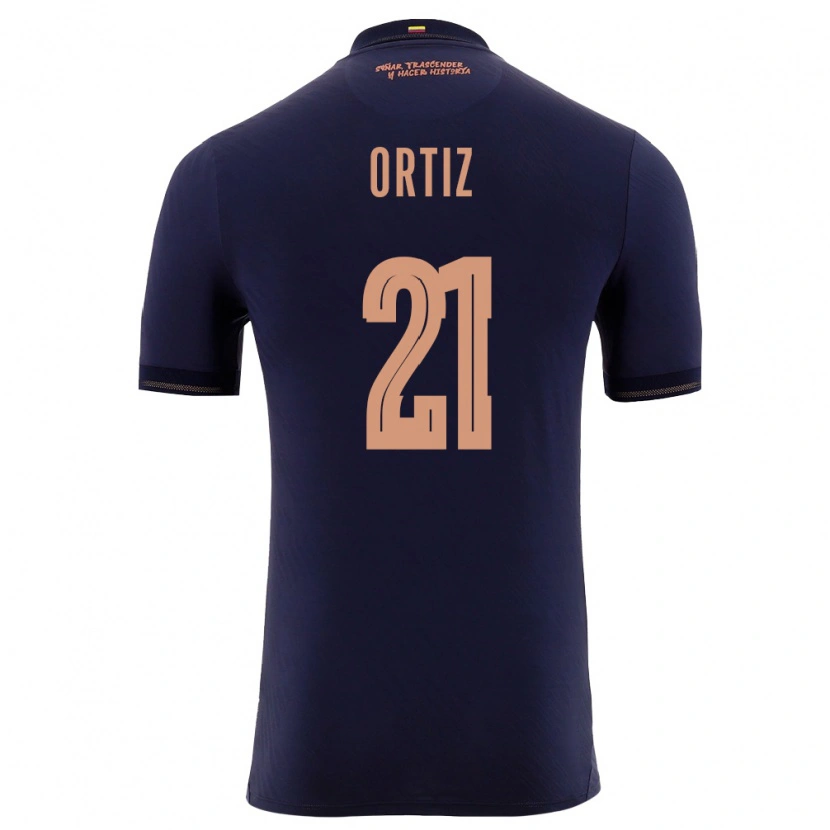 Danxen Niño Camiseta Ecuador Isaac Ortiz #21 Marino Oro 2ª Equipación 26-28 La Camisa México