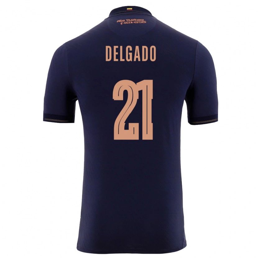 Danxen Niño Camiseta Ecuador Patrickson Delgado #21 Marino Oro 2ª Equipación 26-28 La Camisa México