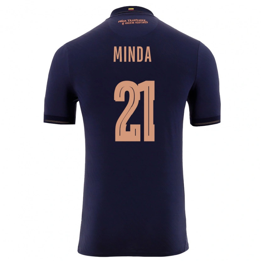 Danxen Niño Camiseta Ecuador Jhosué Minda #21 Marino Oro 2ª Equipación 26-28 La Camisa México
