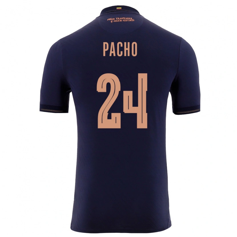 Danxen Niño Camiseta Ecuador William Pacho #24 Marino Oro 2ª Equipación 26-28 La Camisa México
