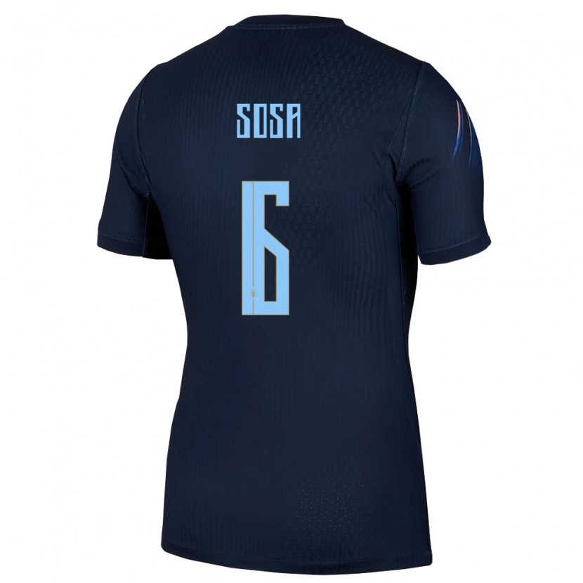 Danxen Niño Camiseta Uruguay Santiago Sosa #6 Negro Azul 2ª Equipación 26-28 La Camisa México