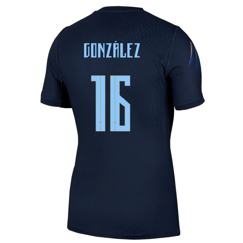 Danxen Niño Camiseta Uruguay Lorena Gonzalez #16 Negro Azul 2ª Equipación 26-28 La Camisa México