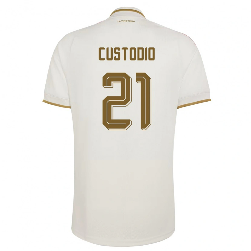 Danxen Niño Camiseta Venezuela Alex Custodio #21 Marfil Amarillo 2ª Equipación 26-28 La Camisa México