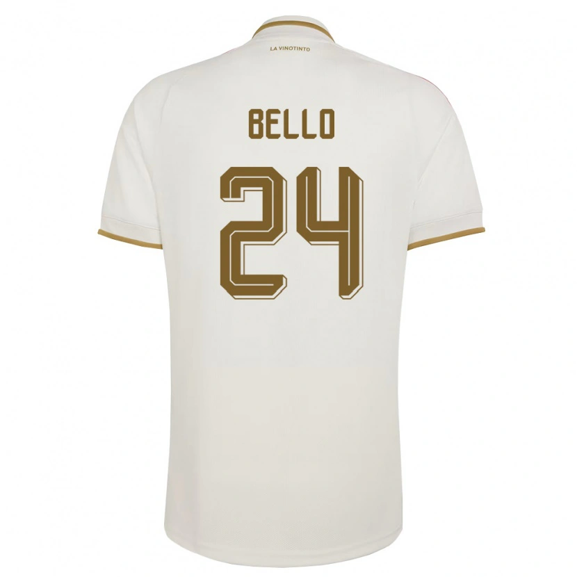 Danxen Niño Camiseta Venezuela Eugenio Bello #24 Marfil Amarillo 2ª Equipación 26-28 La Camisa México