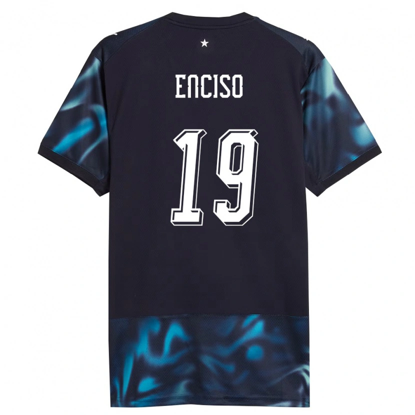 Danxen Niño Camiseta Paraguay Julio Enciso #19 Marino Azul Cielo 2ª Equipación 26-28 La Camisa México