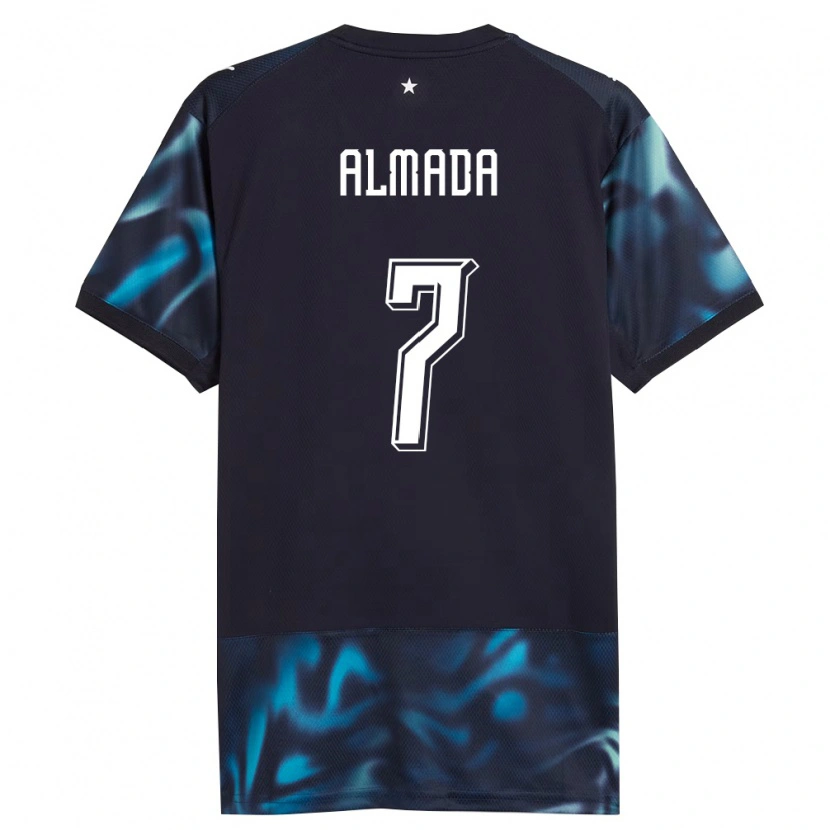 Danxen Niño Camiseta Paraguay Derlis Almada #7 Marino Azul Cielo 2ª Equipación 26-28 La Camisa México