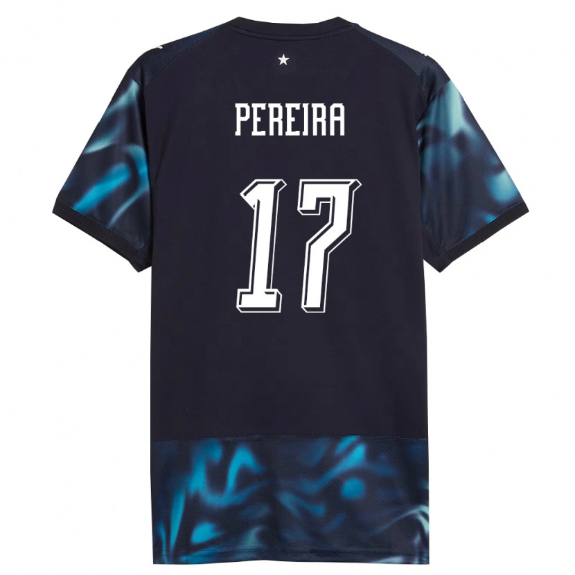 Danxen Niño Camiseta Paraguay Kevin Pereira #17 Marino Azul Cielo 2ª Equipación 26-28 La Camisa México