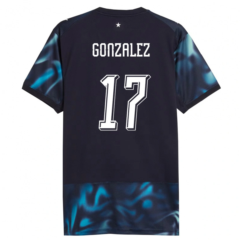 Danxen Niño Camiseta Paraguay Lourdes González #17 Marino Azul Cielo 2ª Equipación 26-28 La Camisa México