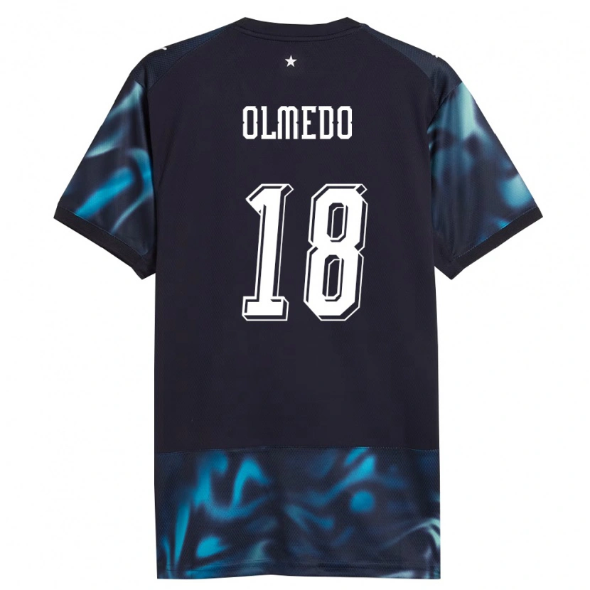 Danxen Niño Camiseta Paraguay Cesar Olmedo #18 Marino Azul Cielo 2ª Equipación 26-28 La Camisa México