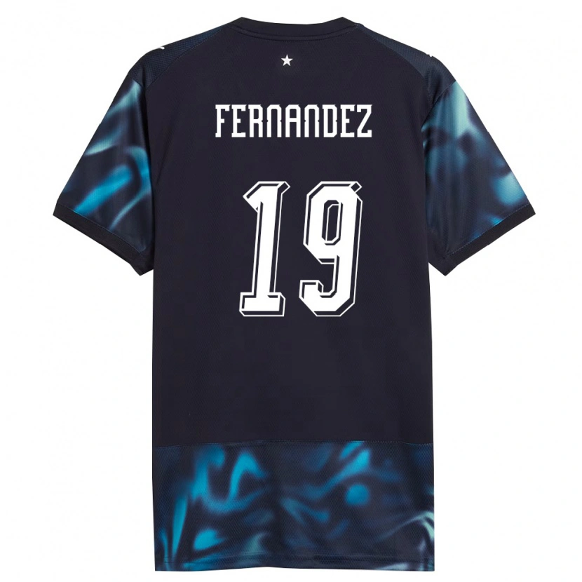 Danxen Niño Camiseta Paraguay David Fernández #19 Marino Azul Cielo 2ª Equipación 26-28 La Camisa México