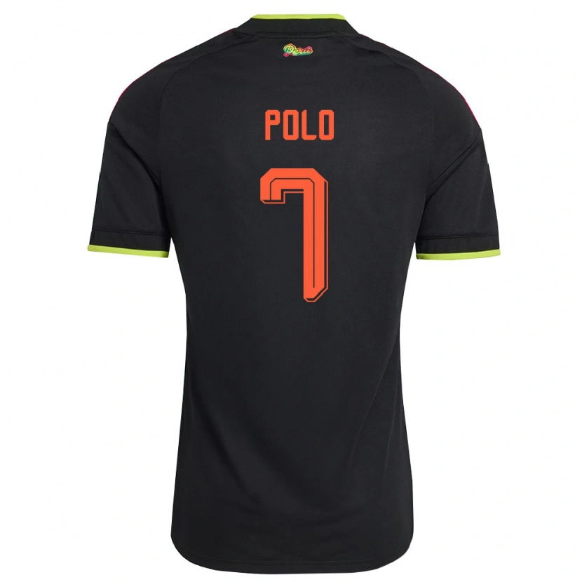 Danxen Niño Camiseta Perú Andy Polo #7 Negro Amarillo Rosa 2ª Equipación 26-28 La Camisa México