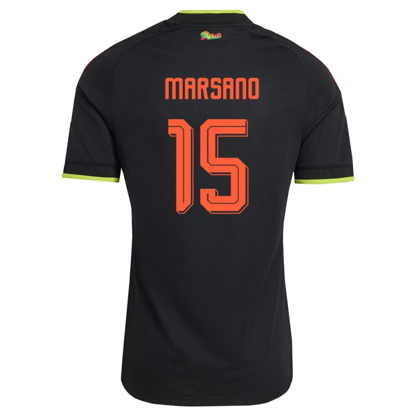 Danxen Niño Camiseta Perú Alessandro Marsano #15 Negro Amarillo Rosa 2ª Equipación 26-28 La Camisa México