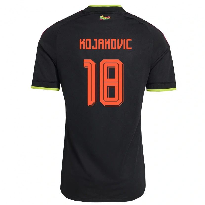 Danxen Niño Camiseta Perú Dejan Kojakovic #18 Negro Amarillo Rosa 2ª Equipación 26-28 La Camisa México