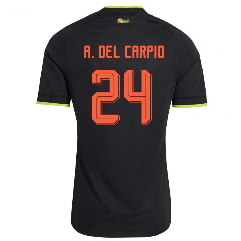 Danxen Niño Camiseta Perú Annie Del Carpio #24 Negro Amarillo Rosa 2ª Equipación 26-28 La Camisa México