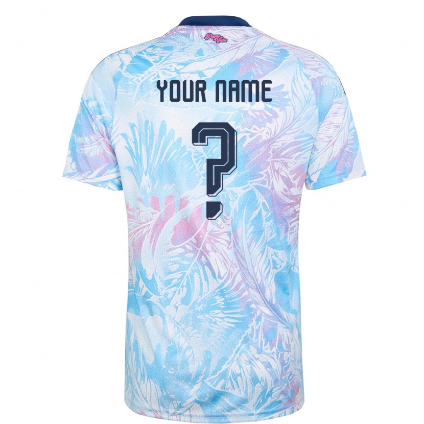 Danxen Niño Camiseta Costa Rica Su Nombre #0 Azul Cielo Marino Rosa 2ª Equipación 26-28 La Camisa México