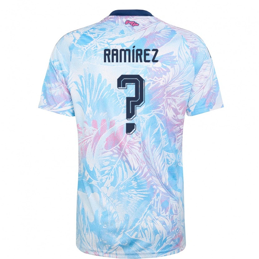Danxen Niño Camiseta Costa Rica Walter Ramirez #0 Azul Cielo Marino Rosa 2ª Equipación 26-28 La Camisa México
