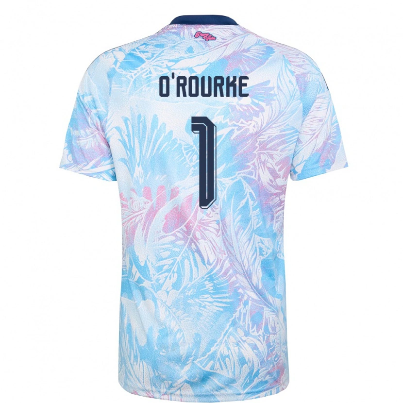 Danxen Niño Camiseta Costa Rica Ian O'rourke #1 Azul Cielo Marino Rosa 2ª Equipación 26-28 La Camisa México