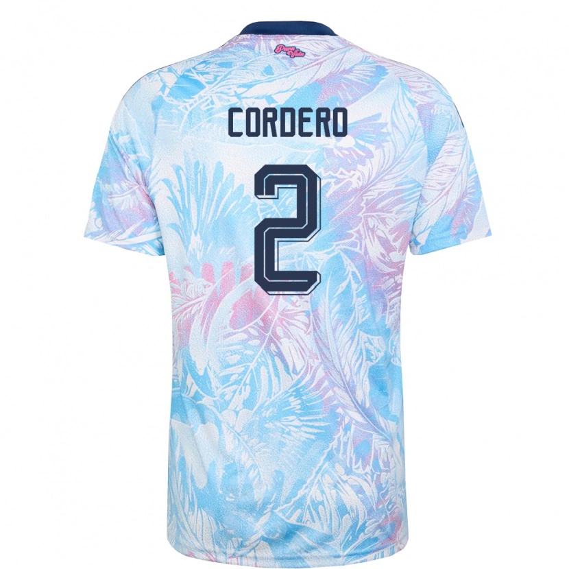Danxen Niño Camiseta Costa Rica Matías Cordero #2 Azul Cielo Marino Rosa 2ª Equipación 26-28 La Camisa México