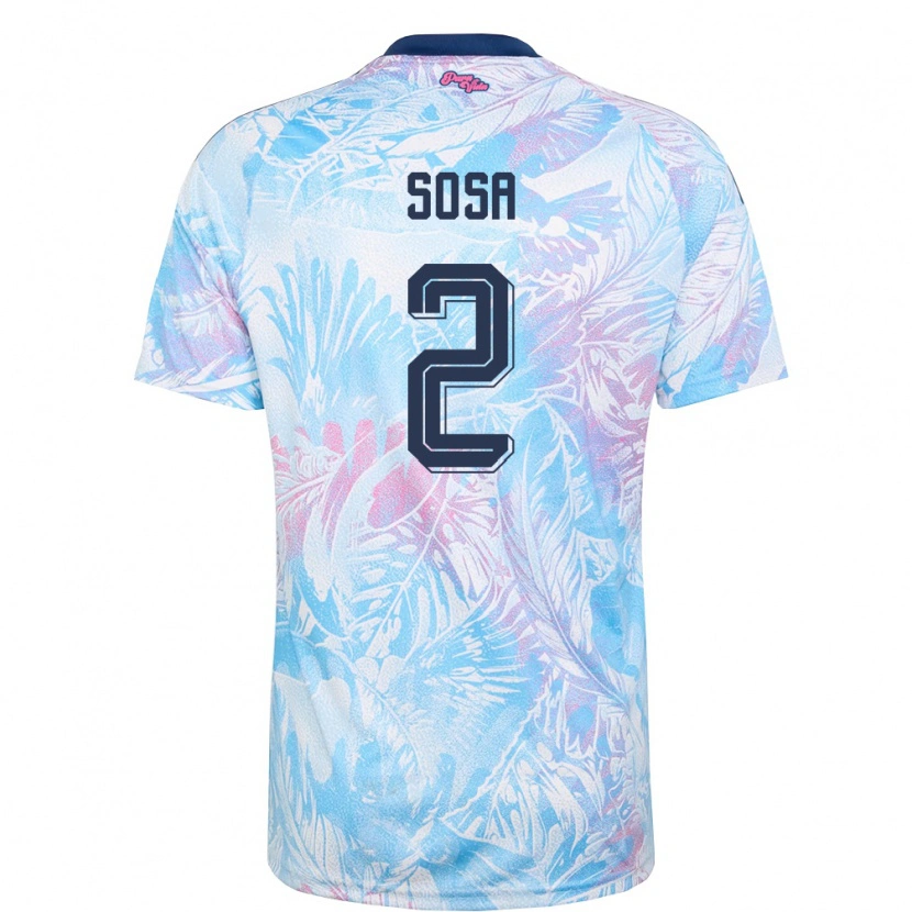 Danxen Niño Camiseta Costa Rica Yerlan Sosa #2 Azul Cielo Marino Rosa 2ª Equipación 26-28 La Camisa México