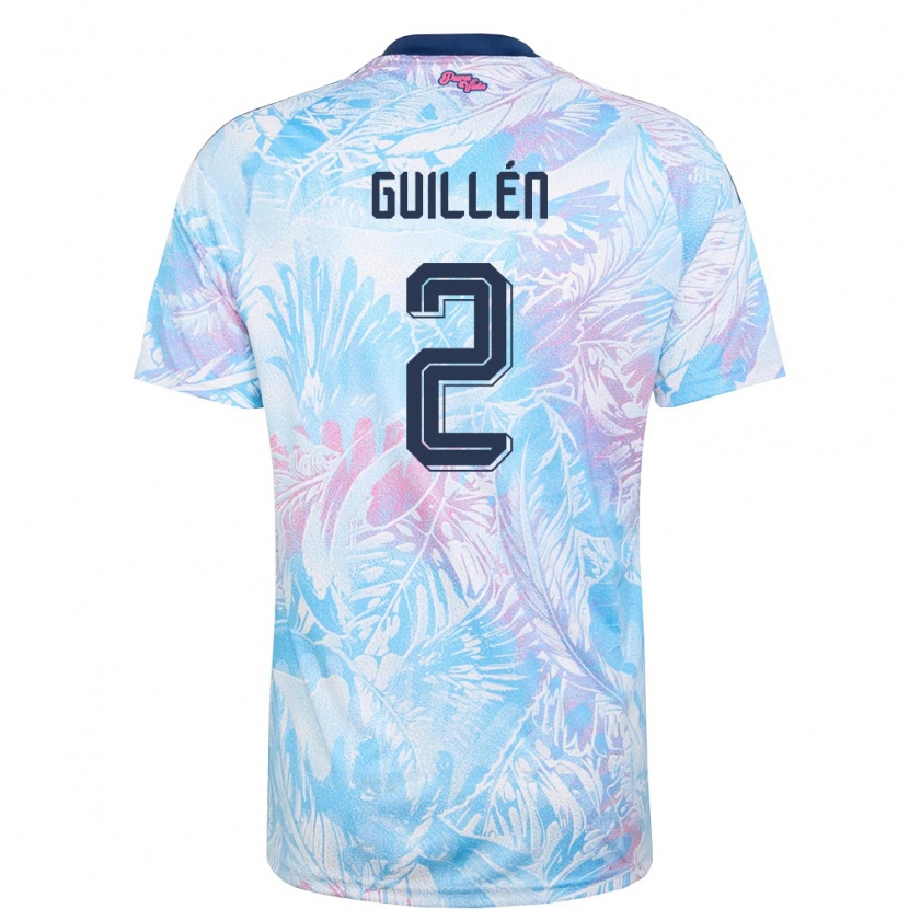 Danxen Niño Camiseta Costa Rica Gabriela Guillen #2 Azul Cielo Marino Rosa 2ª Equipación 26-28 La Camisa México